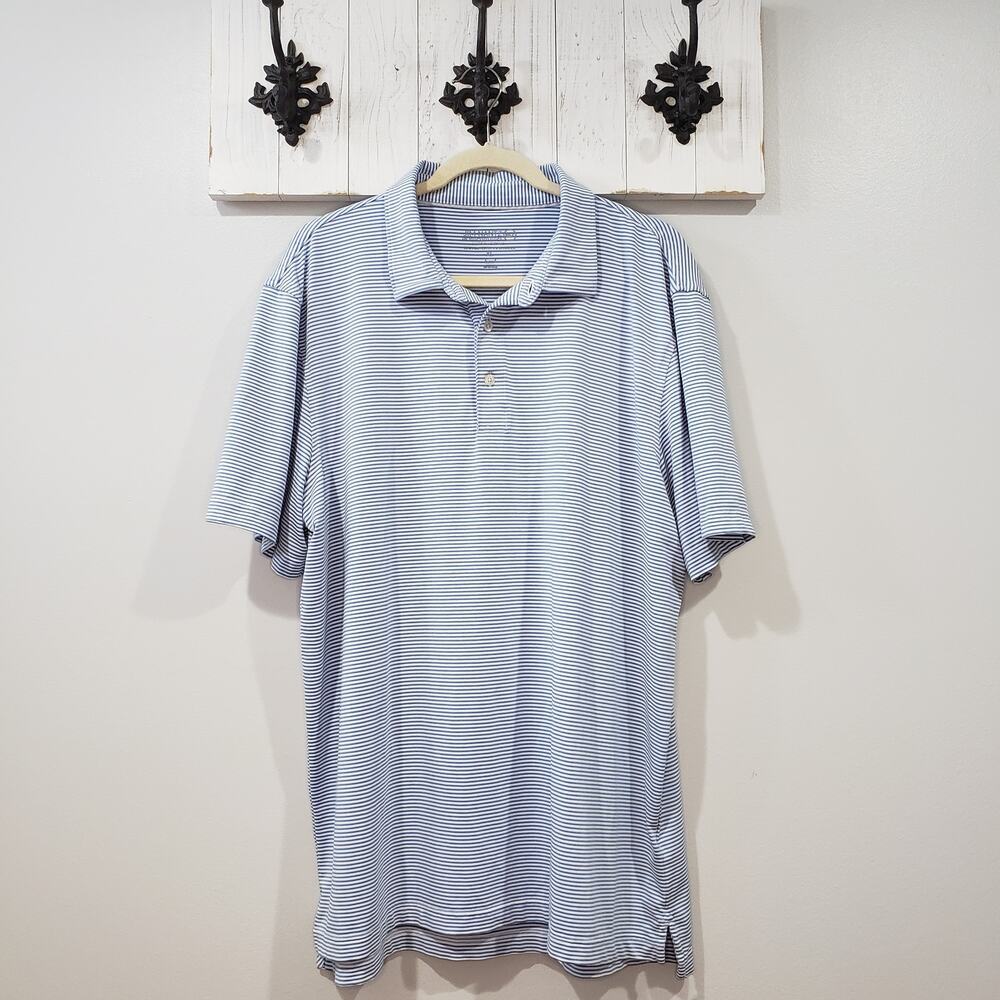 Vineyard Vines Jim Nantz Polo Blue White Stripe XL